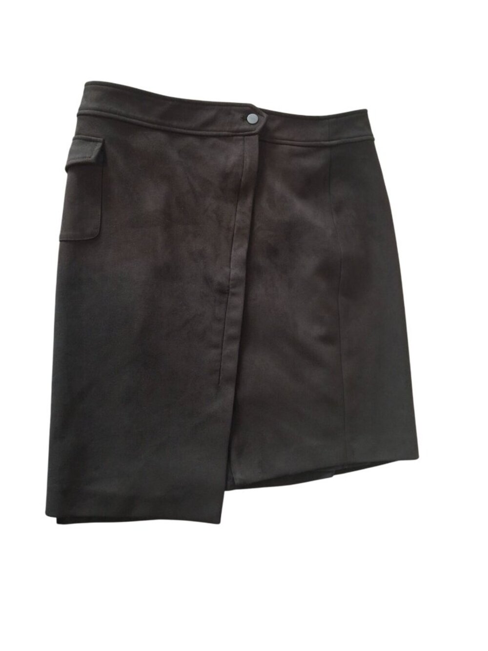 Anne Klein Faux Wrap Skort Skirt 12 Black Career Goth Quiet Luxury Chic